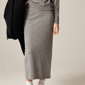J.Crew Sweater Midi Skirt in Double-Faced Merino Wool Blend Gray Size XS